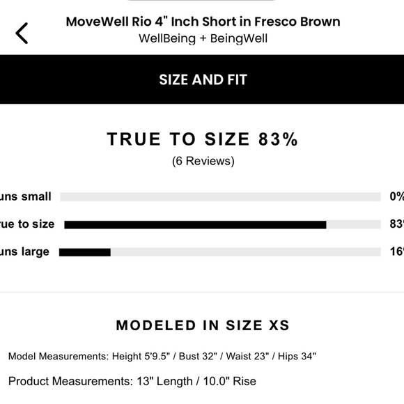 WELLBEING + BEINGWELL ❤️🔥 MOVEWELL RIO 4” SHORT NWT MEDIUM IN FRESCO BROWN - Picture 6 of 6